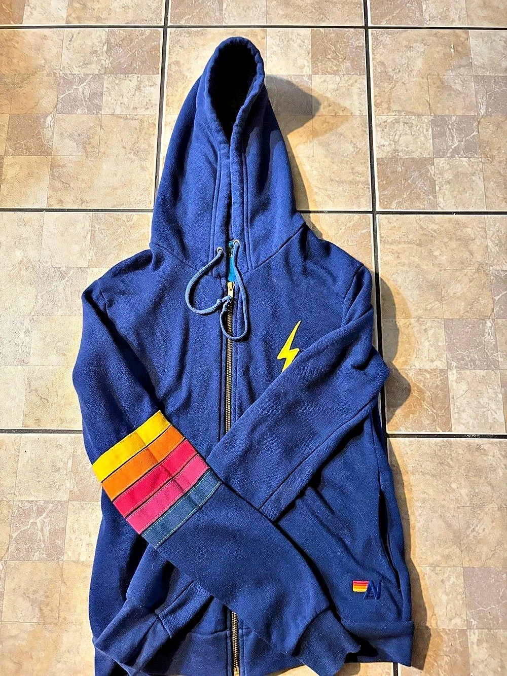 Aviator Nation unisex Blue Zip Hoodie